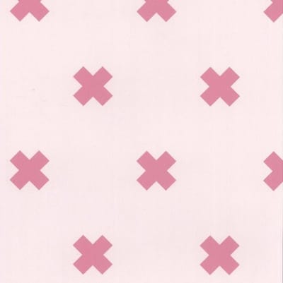 Behang - Kruisjes - Grafisch behang - Tienerkamer meisjeskamer - Lichtroze roze - 0,53 x 10,05 m - Fabulous World