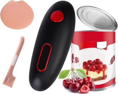 Elektrische blikopener - Keuken gadget - Blikjes openen - Handsfree bediening - 17 x 7 x 6 cm - Zwart