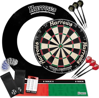 Compleet Dartpijlen Set met Officieel Wedstrijddartbord, Surround en 6 Dartpijlen