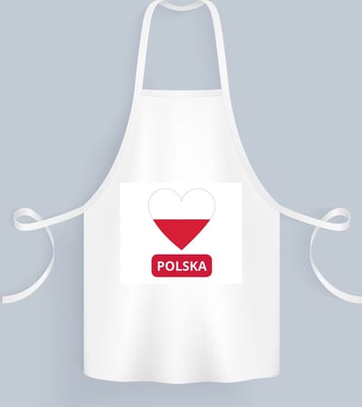 Akyol - polska vlag hartje Keukenschort - Polen - reizigers - toerist - verjaardagscadeau - souvenir - vakantie - kado - 82 bij 71 cm
