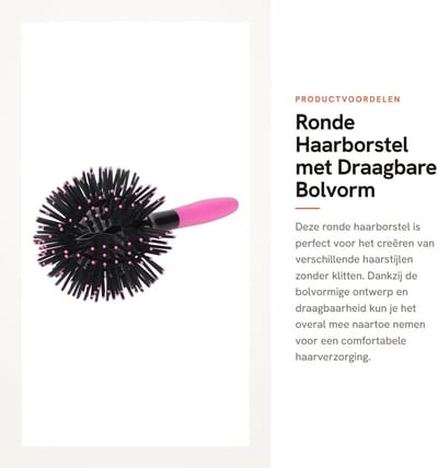 Dailygoods- Haarkam 360 Graden Sferisch Ontwerp - Draagbare Styling Haarborstel - Antiklit Haarborstel - Geschikt voor Nat/Droog Haar - Bescherming tegen Hoge Temperatuur