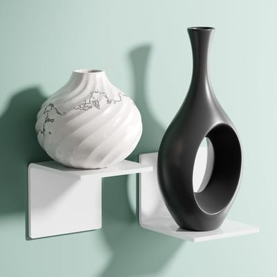 Set van 2 Wandplanken Mini 10 cm Breed - Drukgevoelige Floating Shelves voor Muurdecoratie en Opslag - Wit Acryl Planken zonder Boren