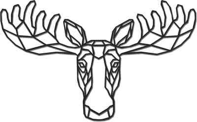 Hout-Kado - Eland - Medium - Zwart - Geometrische dieren en vormen - Hout - Lasergesneden