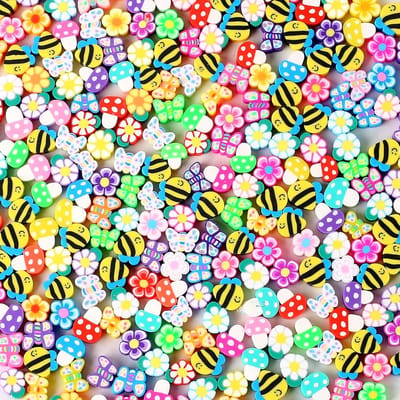 Kralen om te rijgen, 300 stuks, hartkralen, sterrenkralen, bloemen, kralen voor sieraden, knutselen (hartvormig)