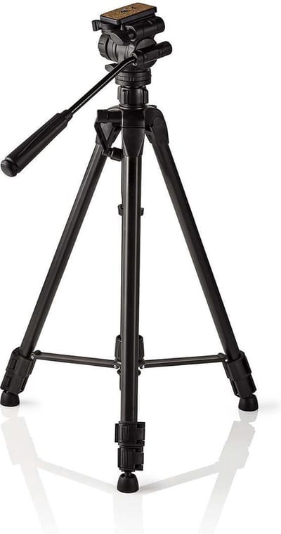 Nedis Statief - Maximaal draagvermogen: 3.0 kg - Minimale werkhoogte: 60.0 cm - Maximale werkhoogte: 165.0 cm - 3 Segmenten - Pan & Tilt - Inclusief reistas - Zelfnivellerende voeten - ABS / Aluminium