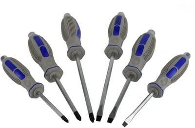 GEKO Schroevendraaierset - CrV staal - 6-delig - Ergonomisch ontwerp - Magnetische punt