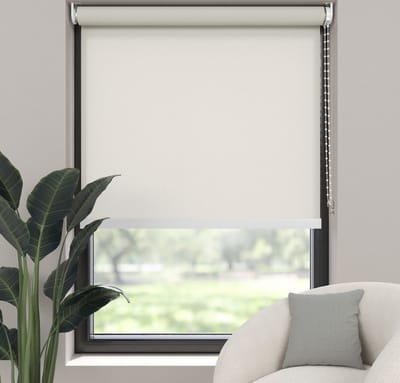 Dutchblinds Rolgordijn - lichtdoorlatend - Parel Wit - 45x190cm - Raamdecoratie op maat