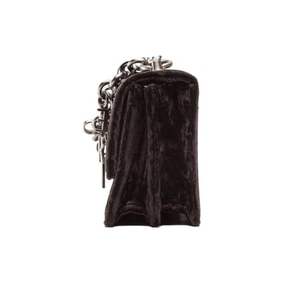 Versace Jeans Couture Chaîne avec Pendentif Design Plissé Tissu Sac à Bandoulière Femme Sac à Bandoulière Noir 73VA4BC1-ZS115-899 Basic Set (Bag+Dust Bag) gray