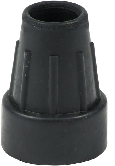 Dailygoods- Rubber Ferrules Set van 10 - Zwarte Hulzen - 22 mm (7/8 inch) - Metalen Ring - Voor Krukken - Versterkt - Krukdop