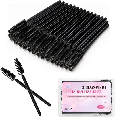 40 Stuks Wimperspeldjes en Wenkbrauwborstels, Professionele Make-up Kit met Castor Olie Borstels en Schoonmaakaccessoires