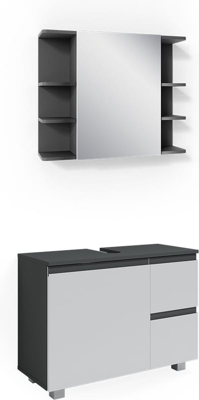 Vicco J-Shape Badkamermeubel set – 2 delen Antraciet