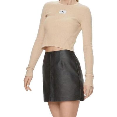 Korte rokken Calvin Klein Jeans Jupe Calvin Klein Jeans simili cuir noire