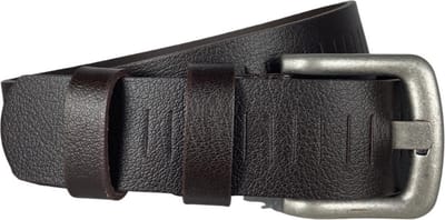 Broekriem Heren - Donkerbruin - 4 cm Breed - 110 cm (Taille maat tot 90 cm) - Riem Heren - Riem Dames - Leer - Gaatjes - Sleuven