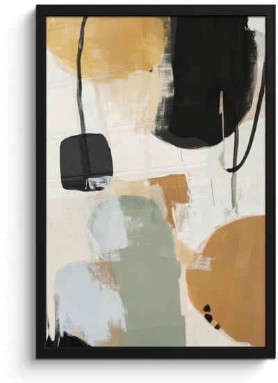 Poster in lijst - Fotolijst 40x60 cm - Posters - Paint - Abstract - Kleuren - Posterlijst zwart - Decoratie - Wanddecoratie woonkamer - Muurdecoratie slaapkamer