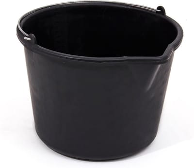 Emmer Zwart - Mortelcontainer Bak - Bouwplaats Gebruik - Sterk Kunststof Materiaal - 34 x 255 cm - Zwart
