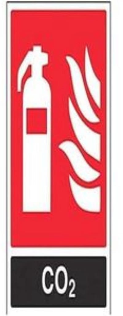 Brandblusser Schild CO2-ID - Kunststof - 200 mm x 300 mm - Veiligheidsborden voor brandblusuitrusting
