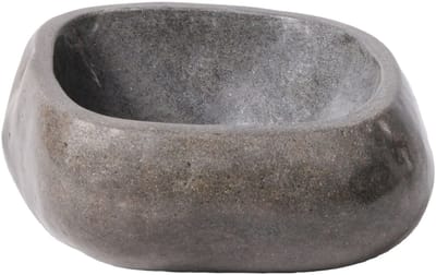 Volledig Gepolijste Waskom Van Natuurlijke Riviersteen - Donker Grijs 35x15x1,5