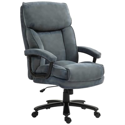 Bureaustoel van Polyester – Verstelbare Kantoorstoel 68,5 x 79 x 117–125 cm – Ergonomische Office Chair voor Werk en Thuis – Grijs