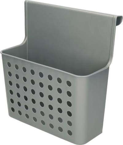 Plasticforte Badkamerrekje - zilverkleurig - douche opbergmandje - 26x24 cm