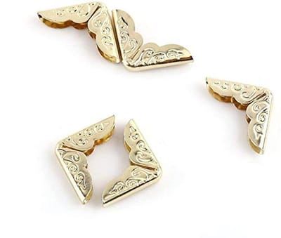 Dailygoods- Boekhoekbeschermers 100 Stuks - Retro Stijl - Hoekbeschermers - Metalen Bescherming - 14 mm x 14 mm - Eenvoudig te Bevestigen - Boekbeschermers