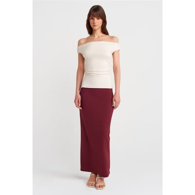 Hoge Taille Maxi Potloodrok