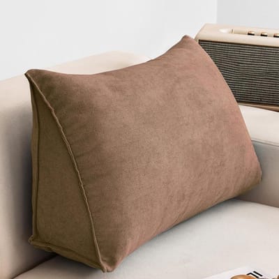 Wigvormig Leeskussen - Driehoekig Rugsteun - Comfortabel Lezen - Afneembare Hoes - 80 x 35 cm - Grijs