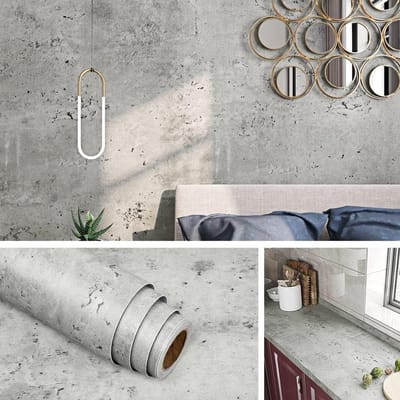 Plakfolie Betonlook - Keukenfolie Wandfolie - Meubels Opknappen - Waterdicht Afwasbaar - 40CMx5M - Grijs