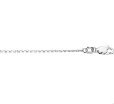 Zilver Gerhodineerde Collier anker gediamanteerd 1 1312833 80 cm