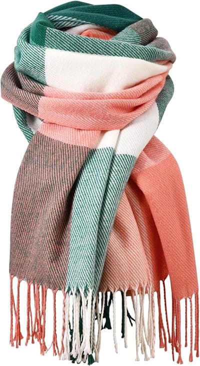 Dames Winter Sjaal Met Tartan Patroon Warme Gebreide Sjaal Voor Herfst En Winter Kerstcadeau Voor Vrouwen Stijlvolle Omslagdoek