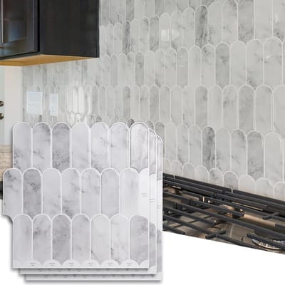 Inovra Plus - Peel and Stick Keuken Achterwanden - 10 vellen - Grijs Marmer Patroon - 30 x 30 cm - Voor Badkamer en Wasruimte