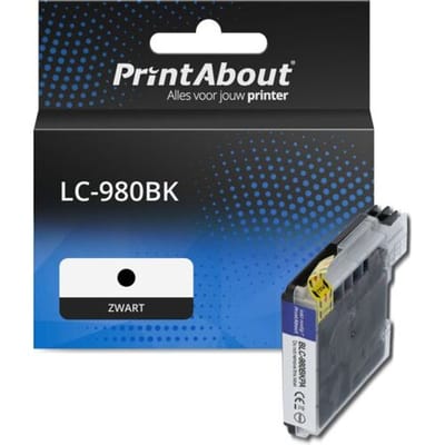 PrintAbout Inktcartridge LC-980BK Zwart geschikt voor Brother