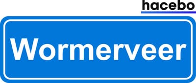 Hacebo - Plaatsnaam Sticker - 29x10 CM - Wormerveer sticker - Verkeersborden sticker - grappige cadeaus - Wormerveer