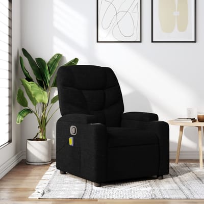 vidaXL - Massagestoel - met - zwarte - stof