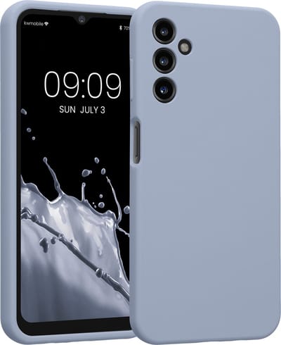 kwmobile telefoonhoesje geschikt voor Samsung Galaxy A14 5G - TPU backcover met siliconen coating - Smartphone case in mat lichtblauw