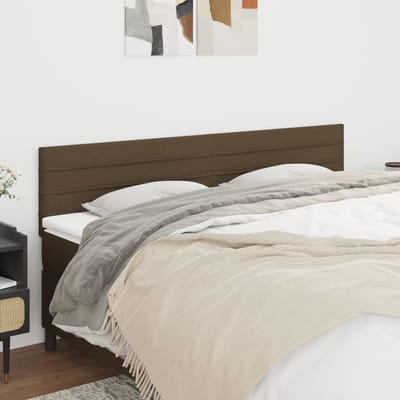 vidaXL - Hoofdborden - 160x5x78/88 - cm - stof - donkerbruin