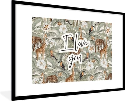 Fotolijst incl. Poster - I love you - BFF - Vriendin - Vriend - Quotes - Spreuken - 120x80 cm - Posterlijst