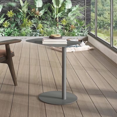 Bijzettafel Rond - Tafeltje Metaal - Woonkamer Inrichten - Stabiel Metalen Frame - Ø50 cm - Grijs Mat