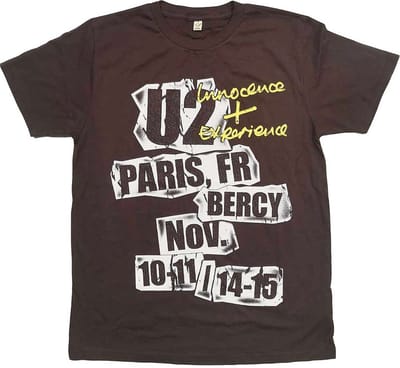 U2 - I+E Paris Event 2015 Heren T-shirt - S - Bruin