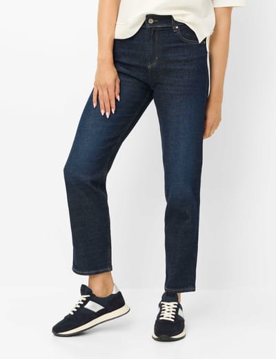Brax Dames Jeans  Style MADISON S USED DARK BLUE, denim donkerblauw, maat 40