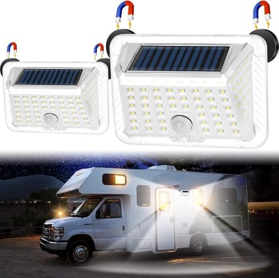 Oplaadbare Buitenlamp met Bewegingssensor voor Camper en Caravan - Set van 2