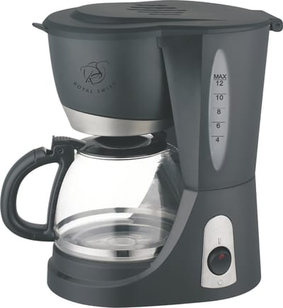 Royal Swiss® Koffiezetapparaat – Filterkoffie – 1.5L – 12 Kopjes – 800W –Zwart
