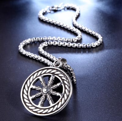 Scheepsstuur Ketting - Stoere Hanger - Zilverkleurig 60cm - Cadeau voor Mannen - Roestvrij Staal - Pax Amare