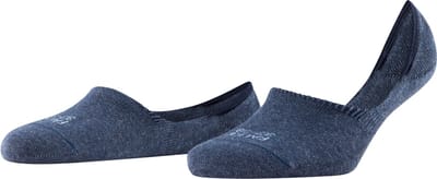 FALKE Step High Cut onzichtbar eenkleurig katoen footies dames blauw - maat 35-36