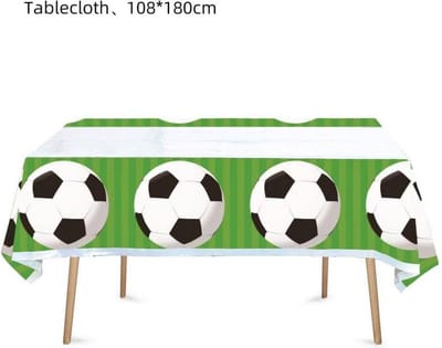 Plastic tafelkleed voetbal 180x108 cm