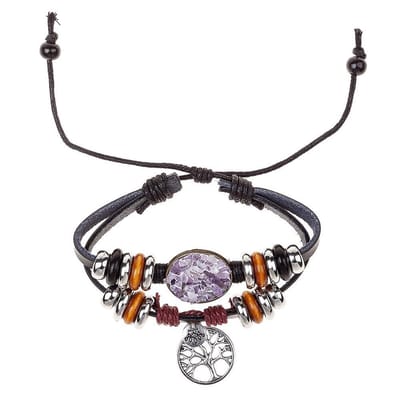Melady Armband Dames Ø 6-7 cm Bruin Kunstleer Rond Armbandjes Sieraden Dames