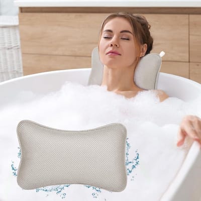 HEZIVO® Badkussens voor in Bad - Ergonomisch Badkussen met Zuignappen - Nekkussen met Hoofdsteun - Anti slip