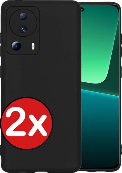 Hoesje - 2 Stuks - Geschikt voor Xiaomi 13 Lite - Sterk & Shockproof - Telefoonhoes - Back Cover - Case Siliconen - Telefoon Hoes - Zwart