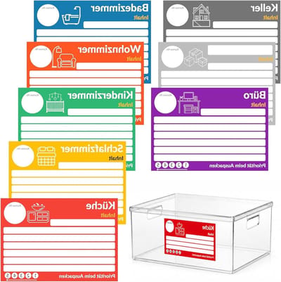 Verhuisetiketten - Verhuisstickers Organisatie - Dozen Sorteren - Kleurgecodeerd Beschrijfbaar - 15 x 10 cm - Meerdere kleuren