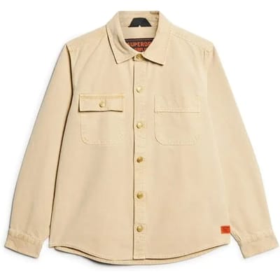 Superdry Surplus Overshirt van Canvas Crème Grootte: M