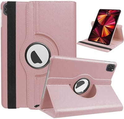 Hoes geschikt voor iPad pro 2020 / 2021 bookcase Draaibare Rosegoud - Hoes geschikt voor iPad pro hoes 2021 / 2020 - Hoes geschikt voor iPad pro 11 2021 case Cover- Hoes geschikt voor iPad pro 2020 hoes